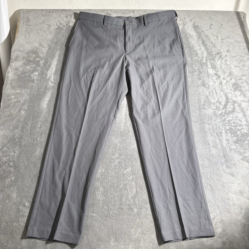Savane Men's Flat Front Flex Waist Black Dress Pants Size Straight Fit 38x32 NWT